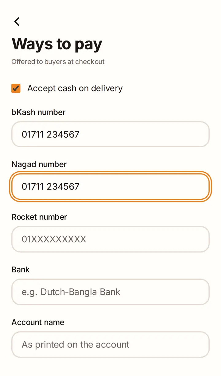 Ways to pay
