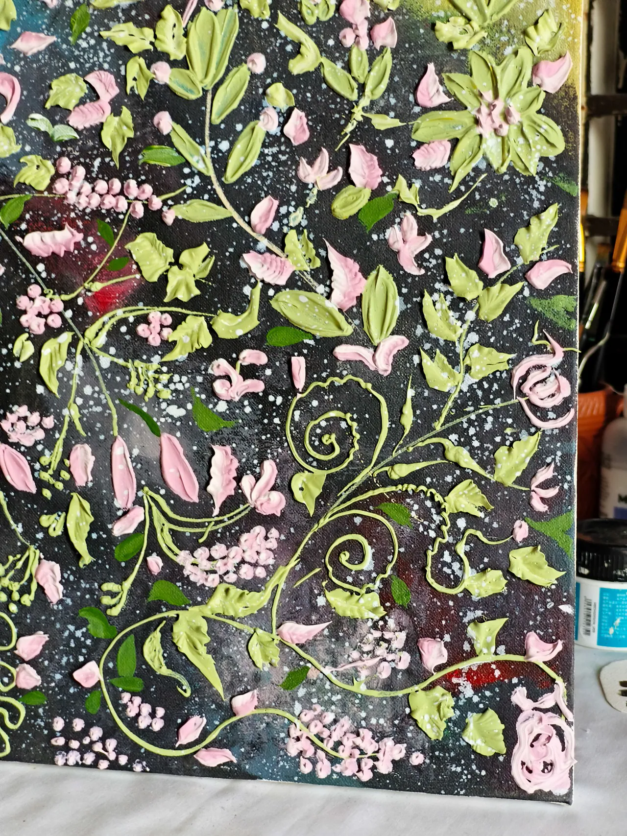 Textured Floral painting