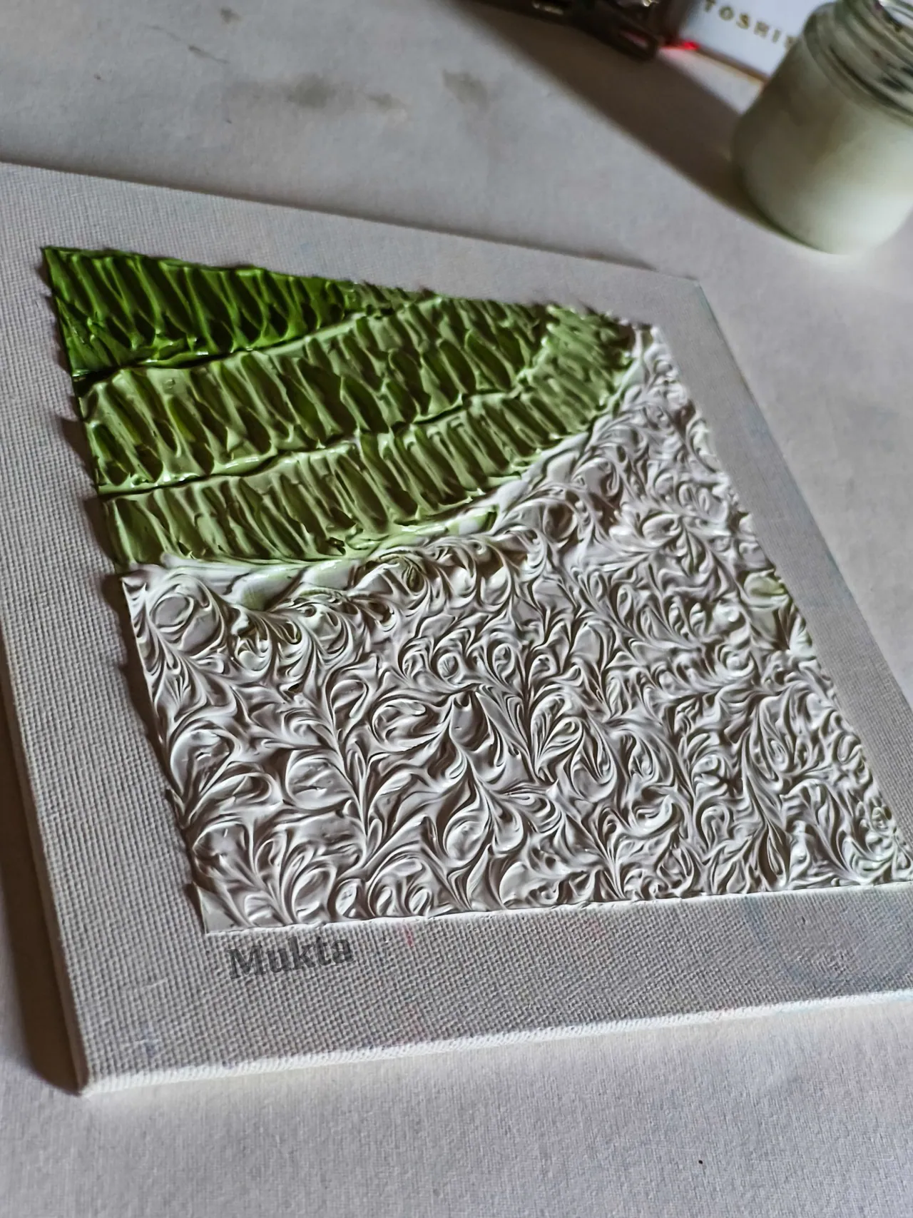 Textured art on canvas panel