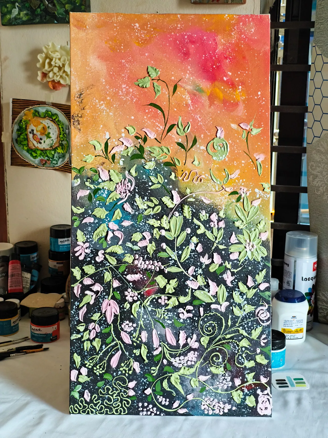 Textured Floral painting