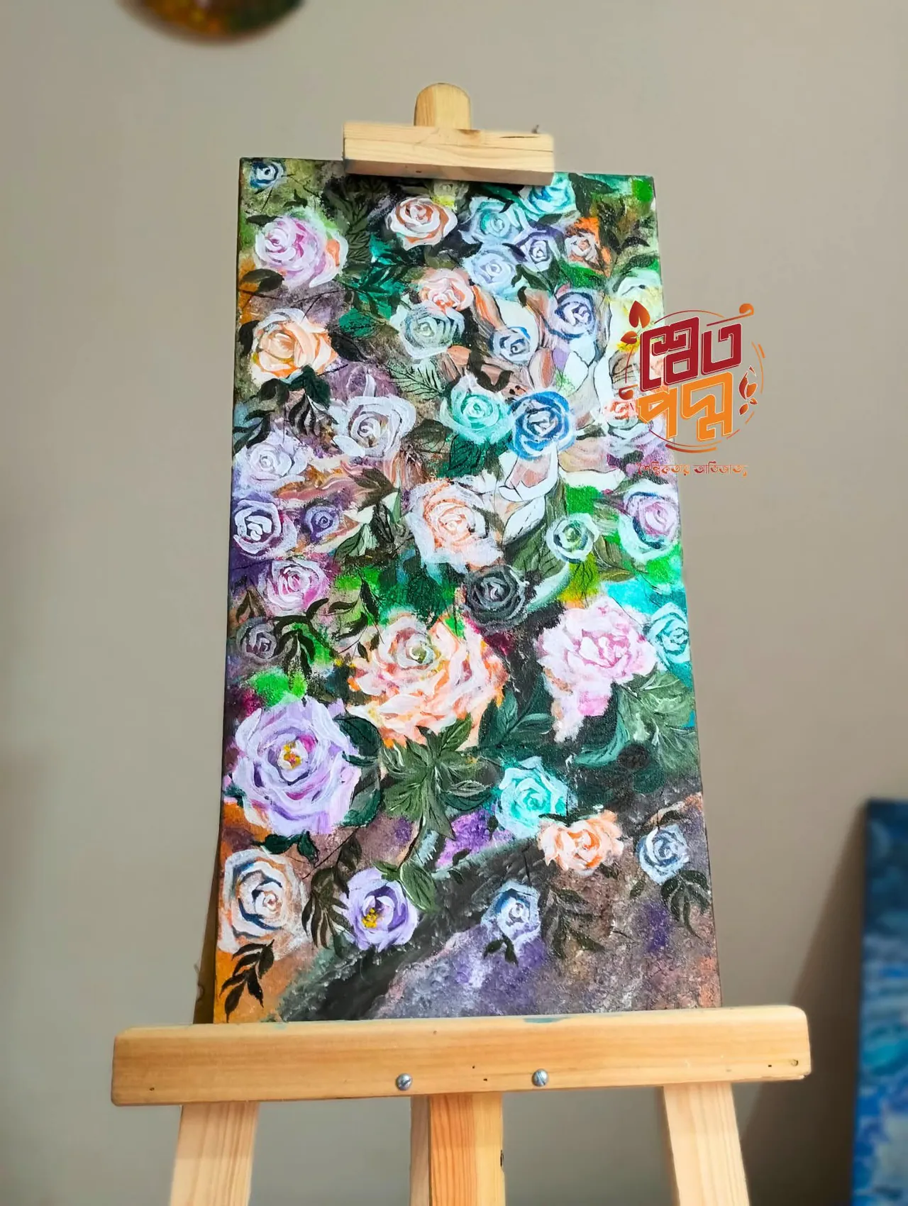 Painting Roses on a canvas