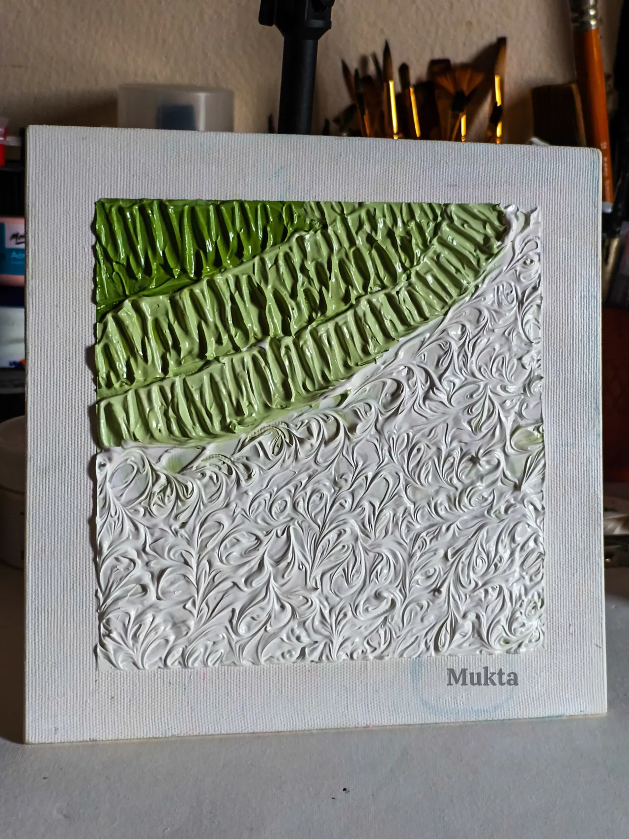 Textured art on canvas panel