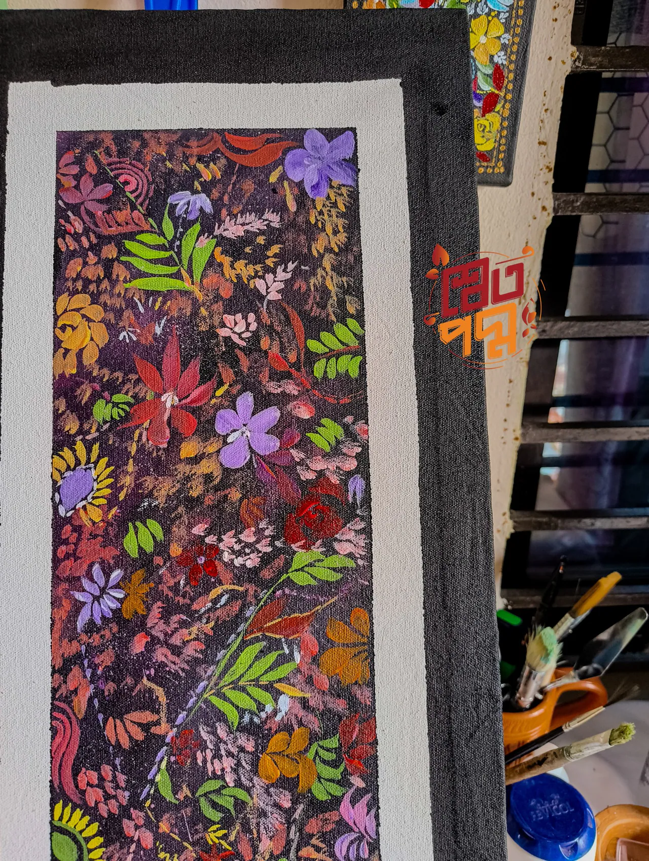 Floral painting on canvas