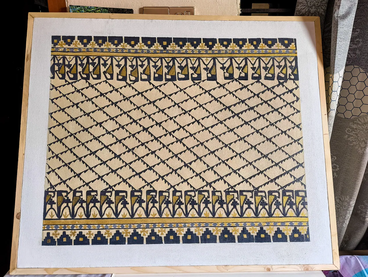 Jhamdhani Pattern design on canvas