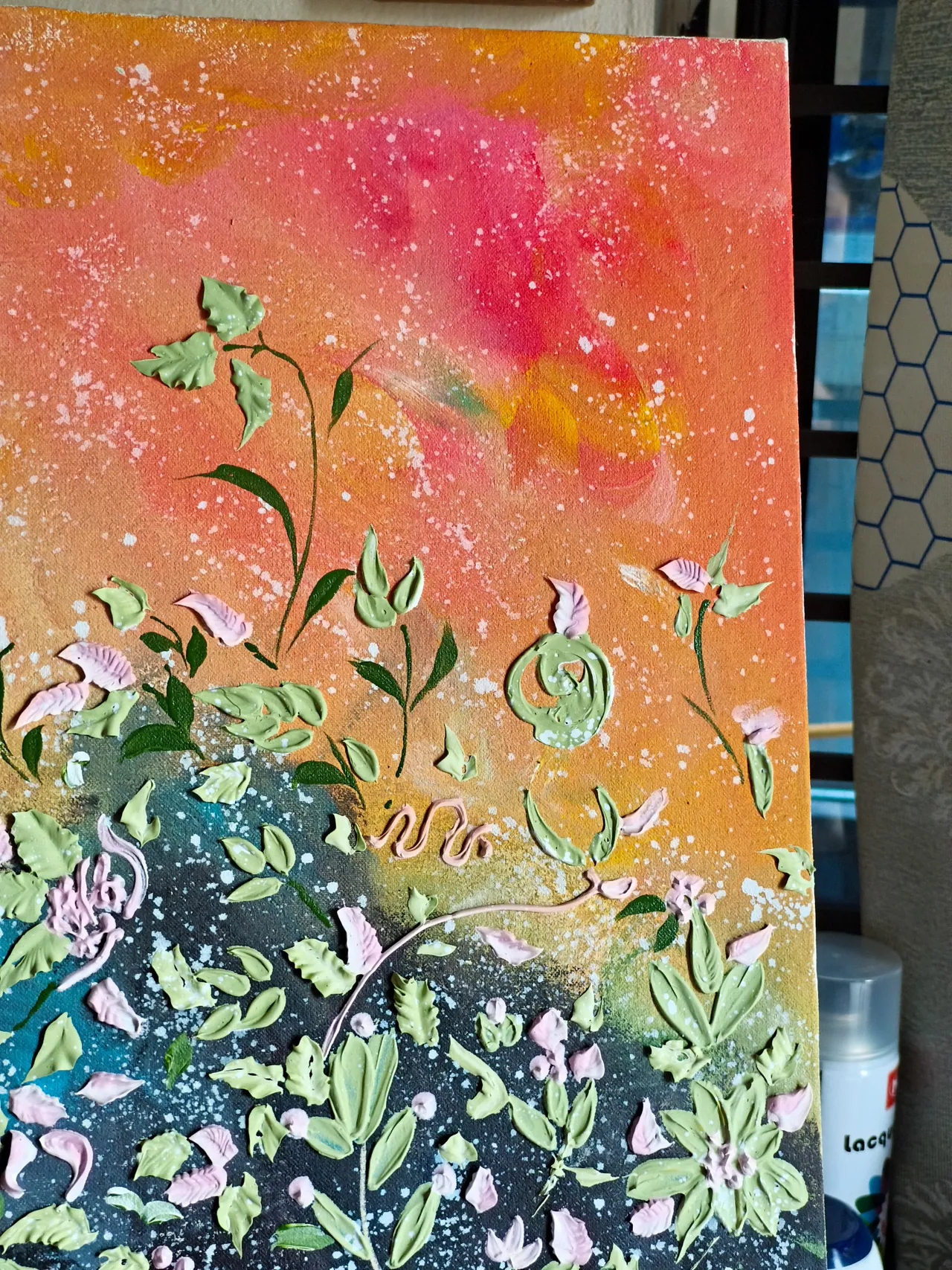 Textured Floral painting