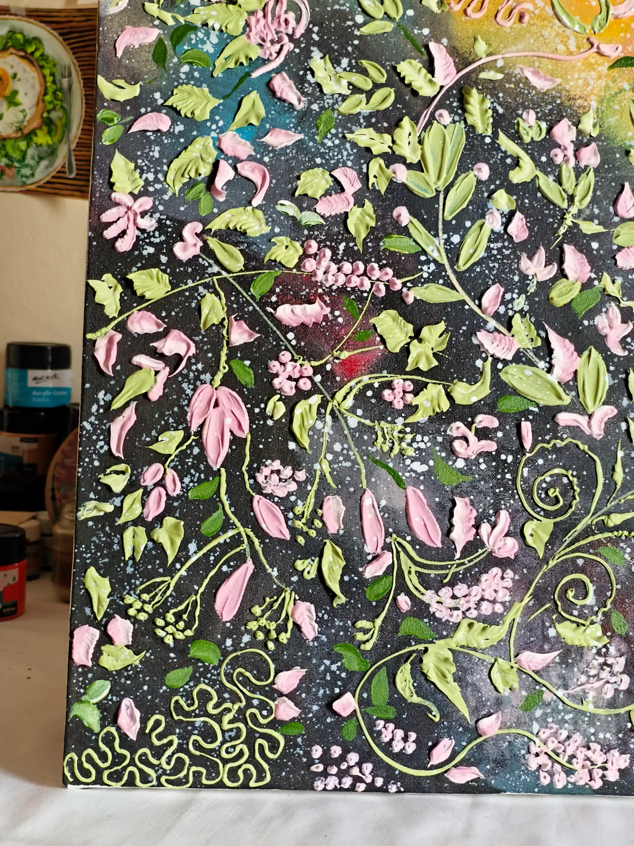 Textured Floral painting