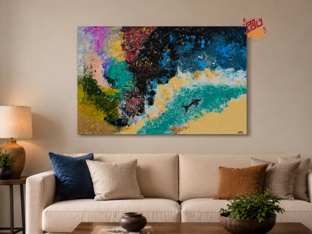 The whale painting on canvas