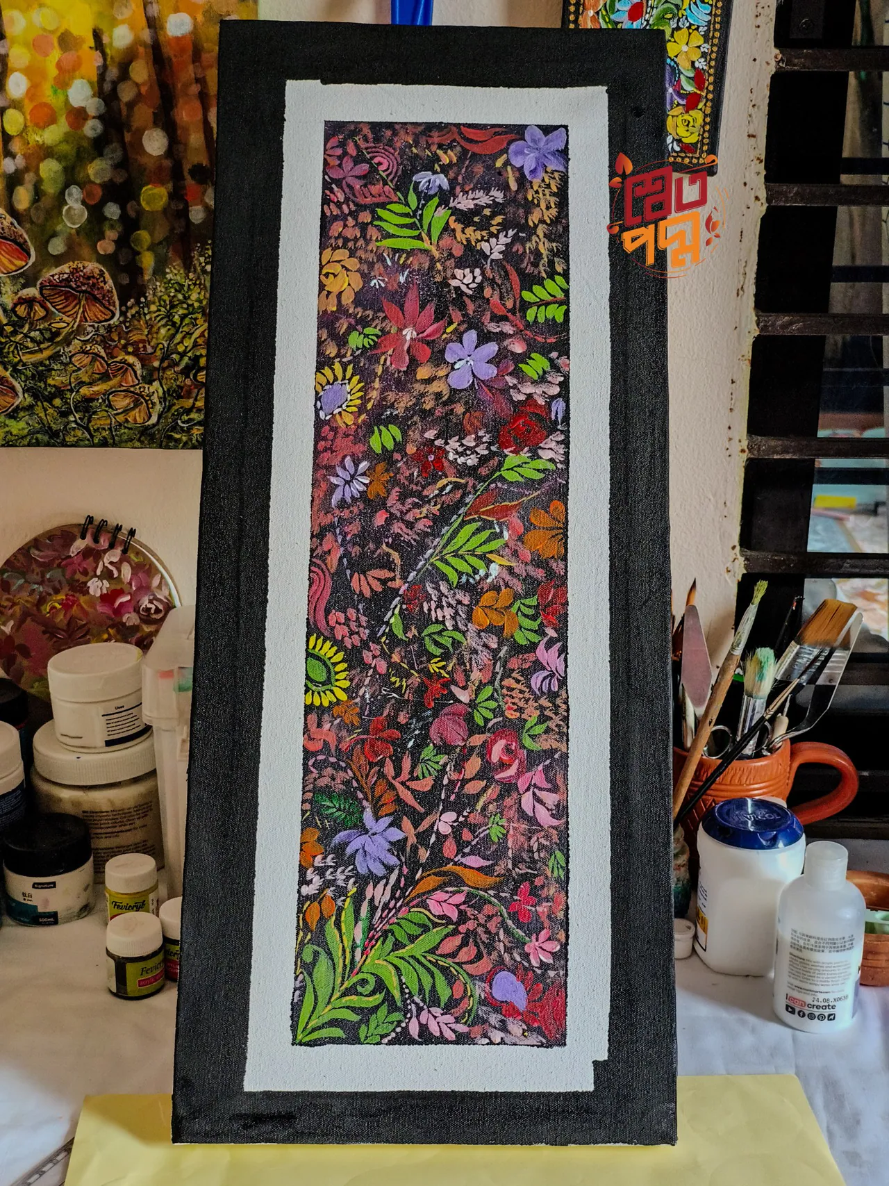 Floral painting on canvas