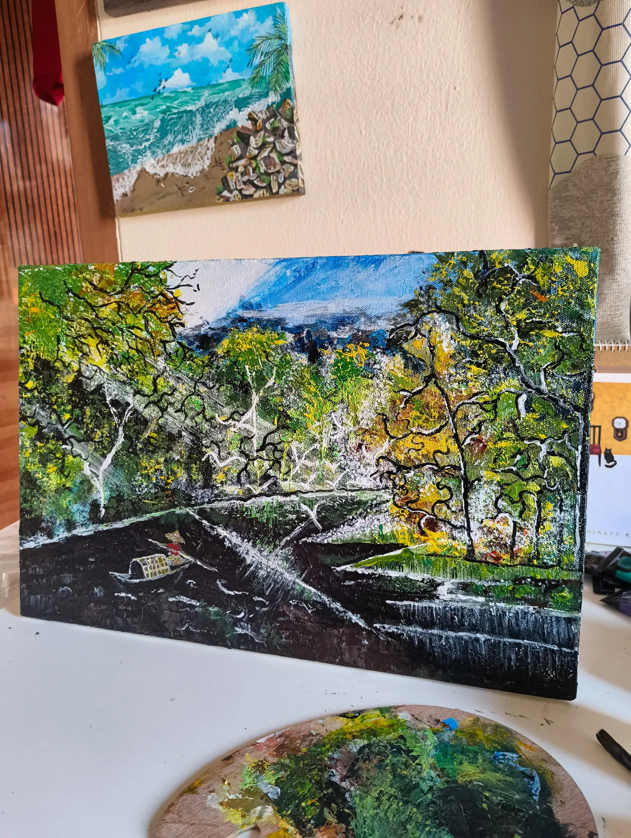 Textured landscape painting