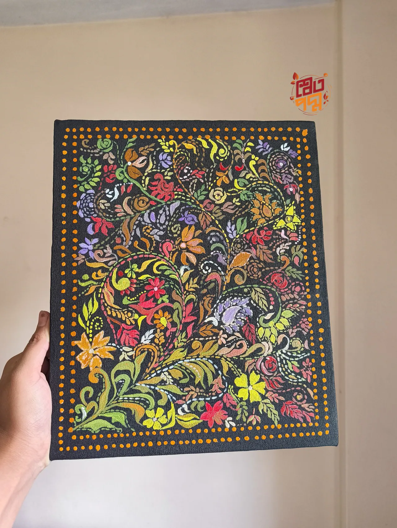 Nakshi kantha design on canvas