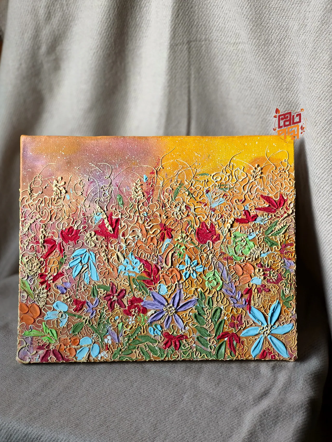 Textured floral painting