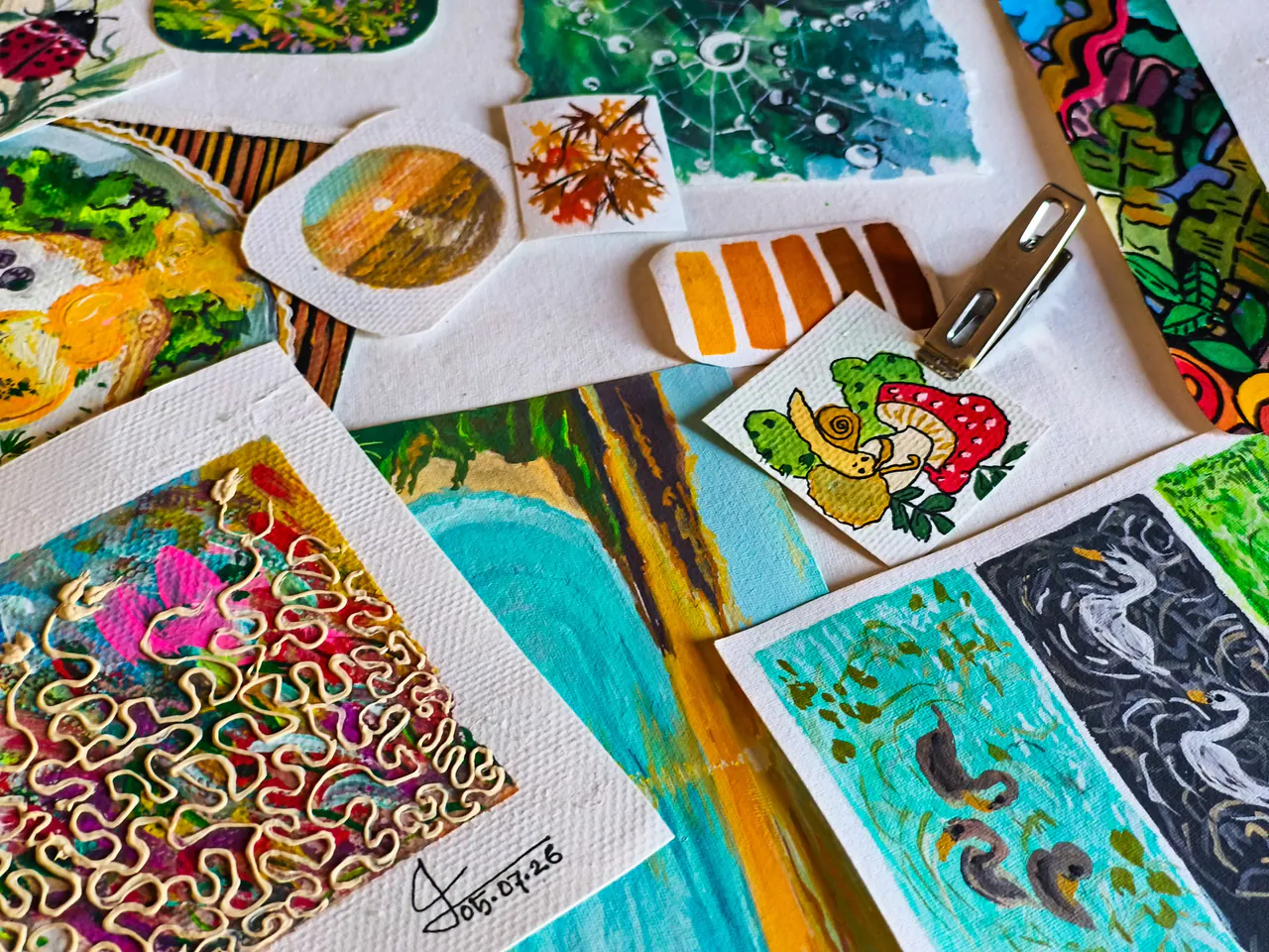Painting on papers