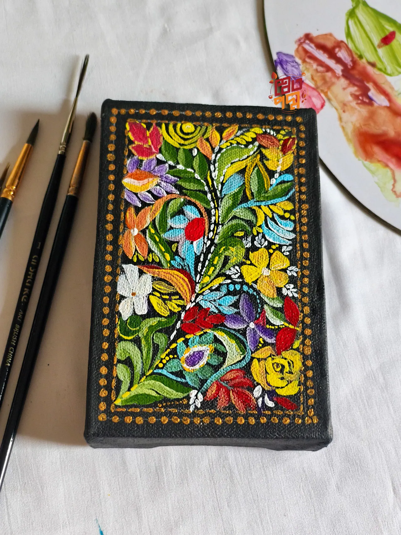 Nakshikantha painting on the tiniest canvas