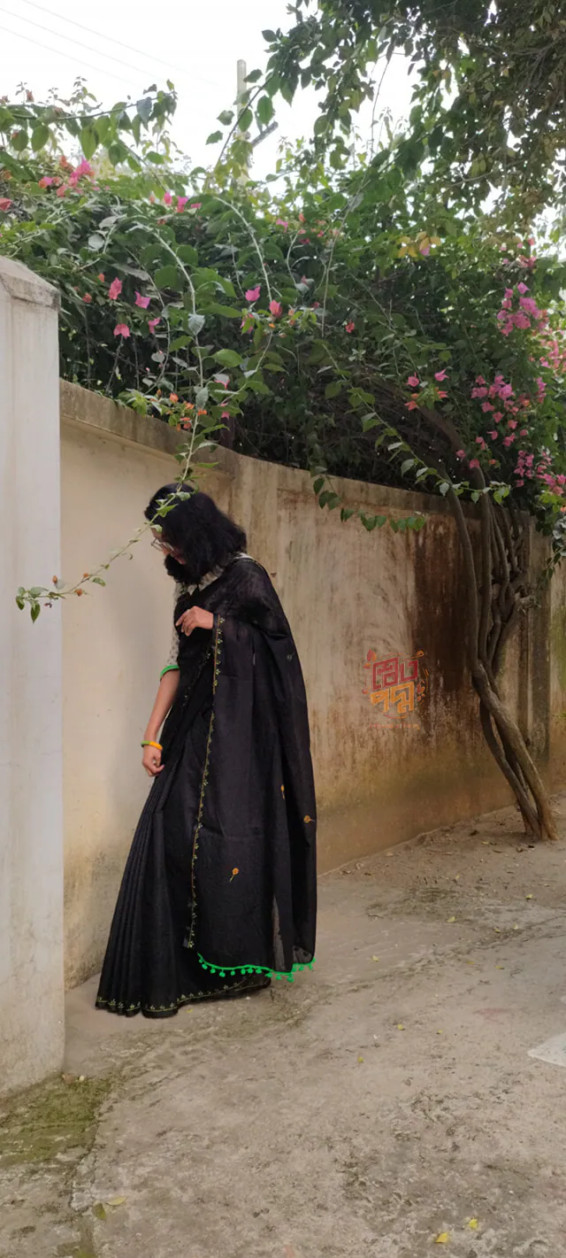 Handstitched saree