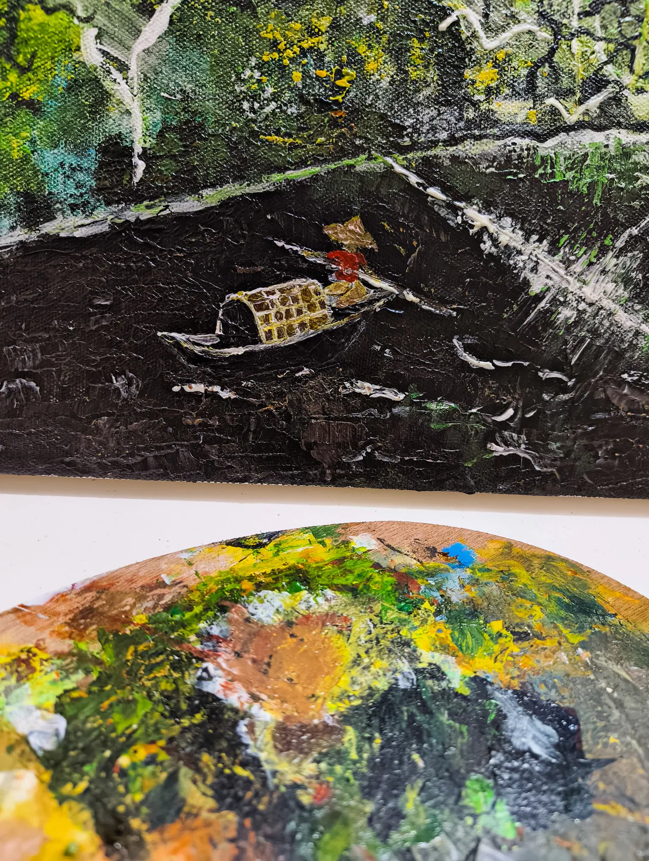 Textured landscape painting